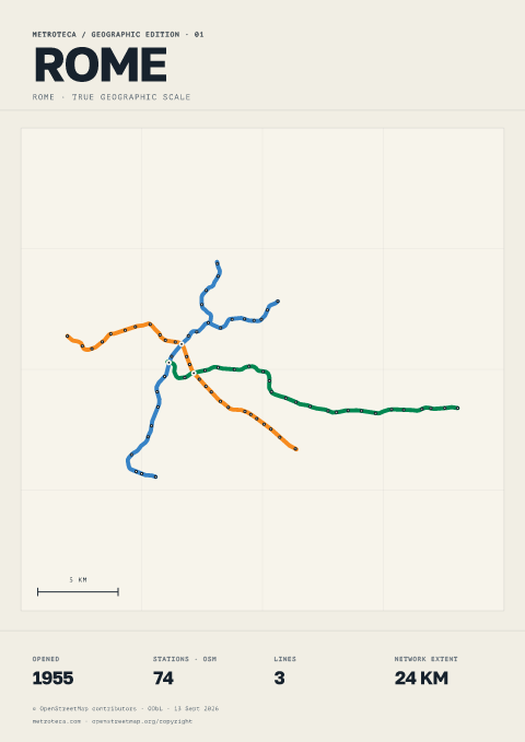 Geographic metro poster: Rome