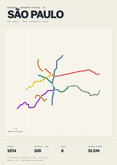 Geographic metro poster: São Paulo