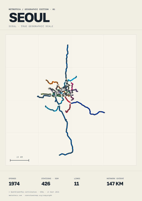 Geographic metro poster: Seoul