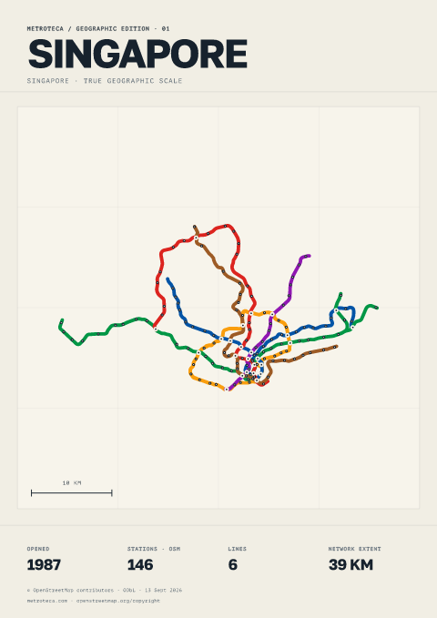 Geographic metro poster: Singapore