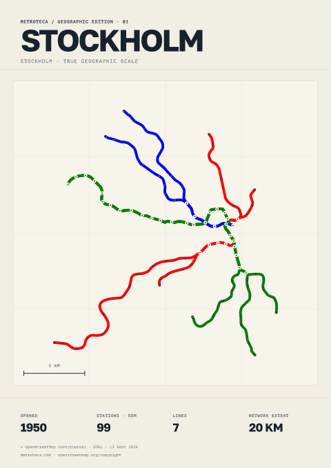 Geographic metro poster: Stockholm