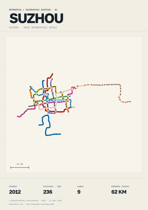 Geographic metro poster: Suzhou