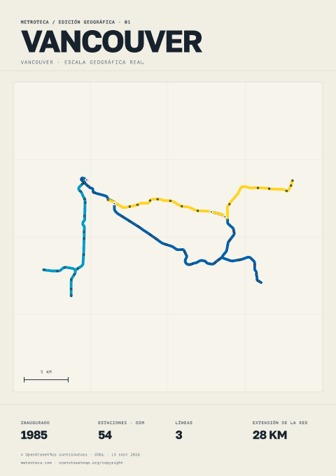 Póster geográfico del metro: Vancouver