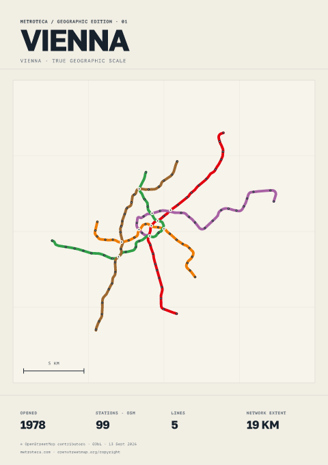 Geographic metro poster: Vienna