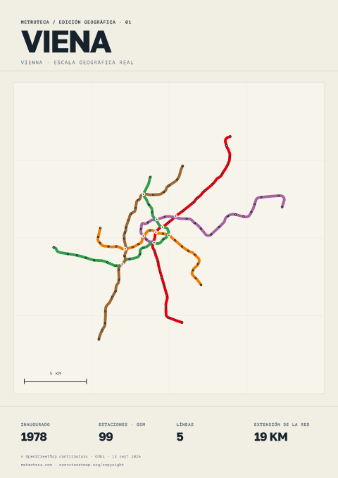 Póster geográfico del metro: Viena