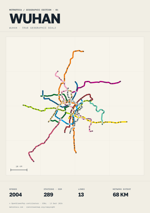Geographic metro poster: Wuhan