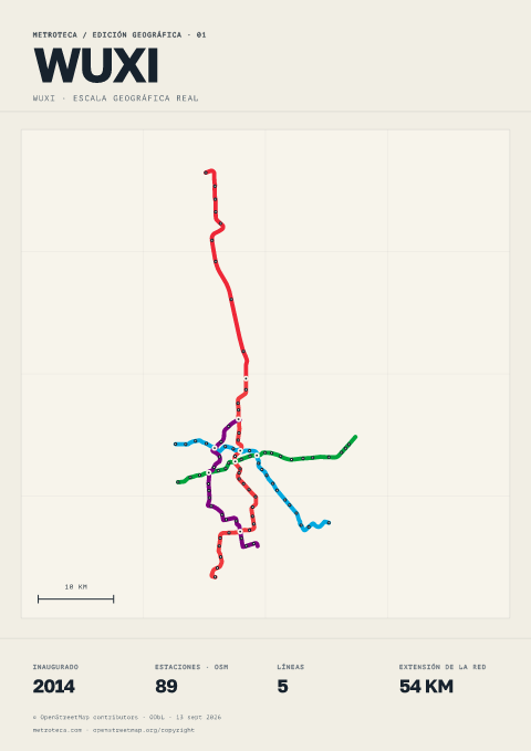 Póster geográfico del metro: Wuxi
